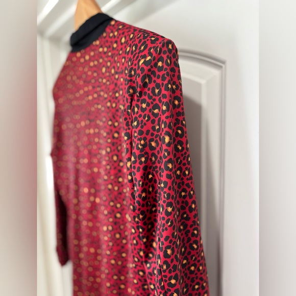 Red Leopard Print Open Blazer - Picture 4 of 6